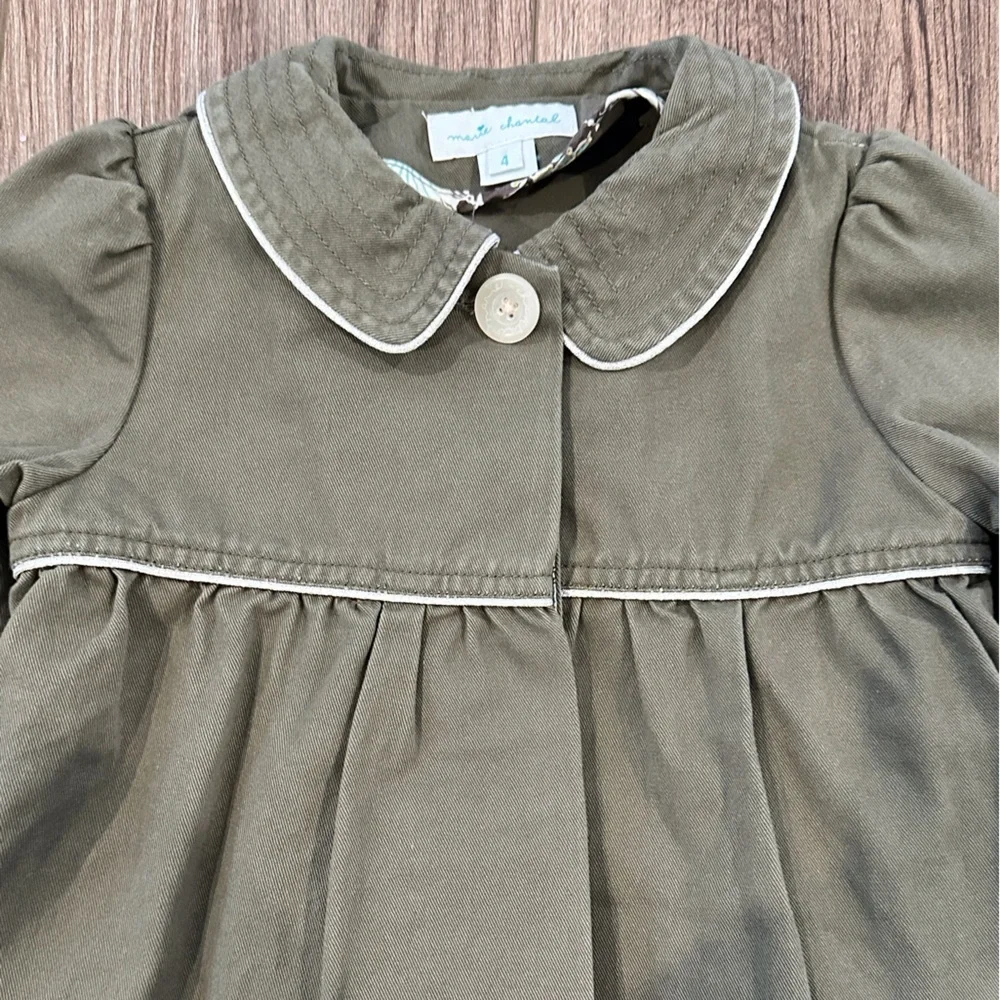 Marie Chantal Girls 4T Gray/Green Jacket